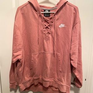 Oversized lace up Nike sweatshirt size Large